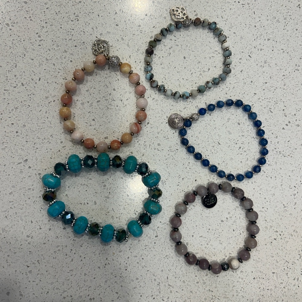 Various beaded bracelets
